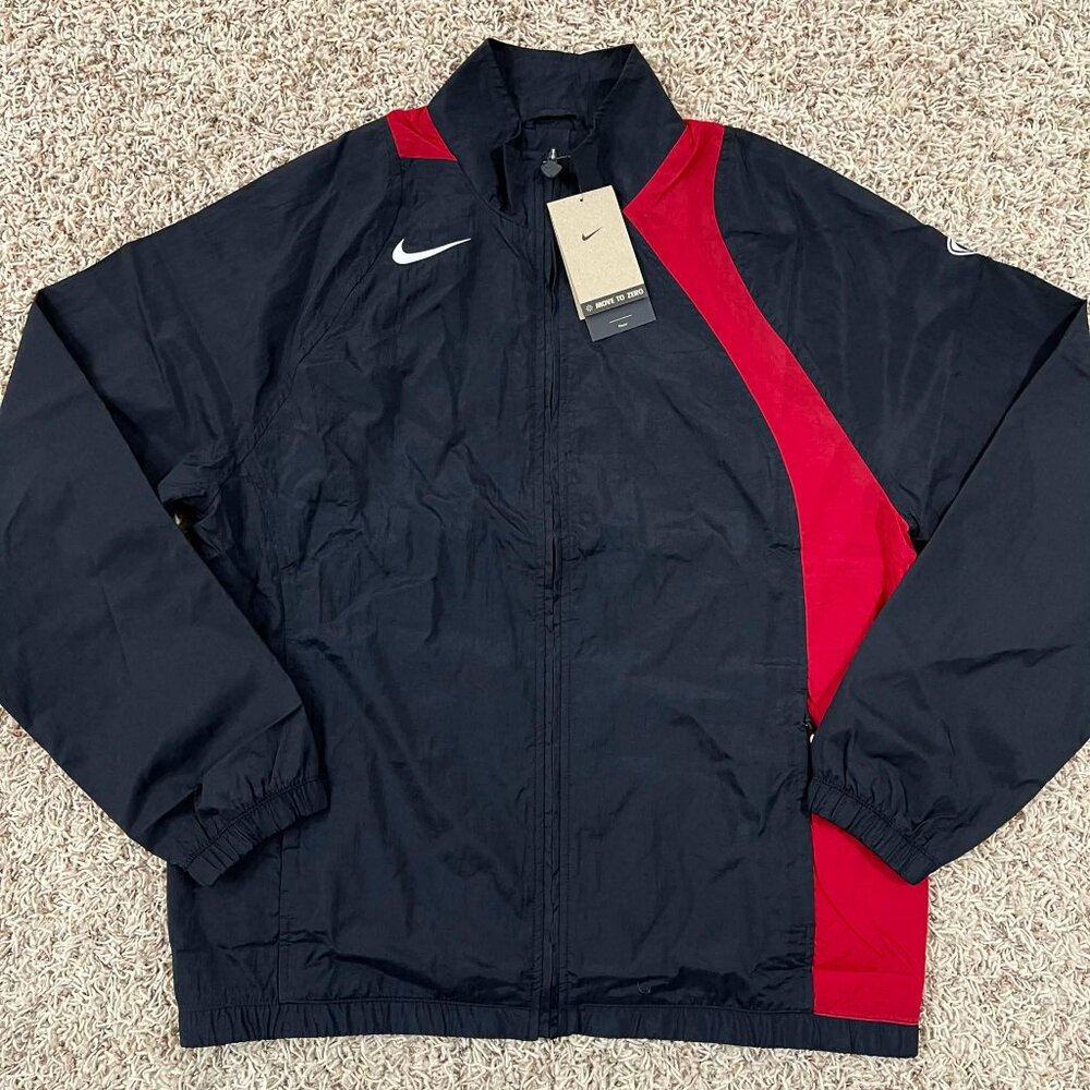 Nike Total 90 Men's Repel Soccer Track Jacket Black Red HQ3391-010, Size Large
